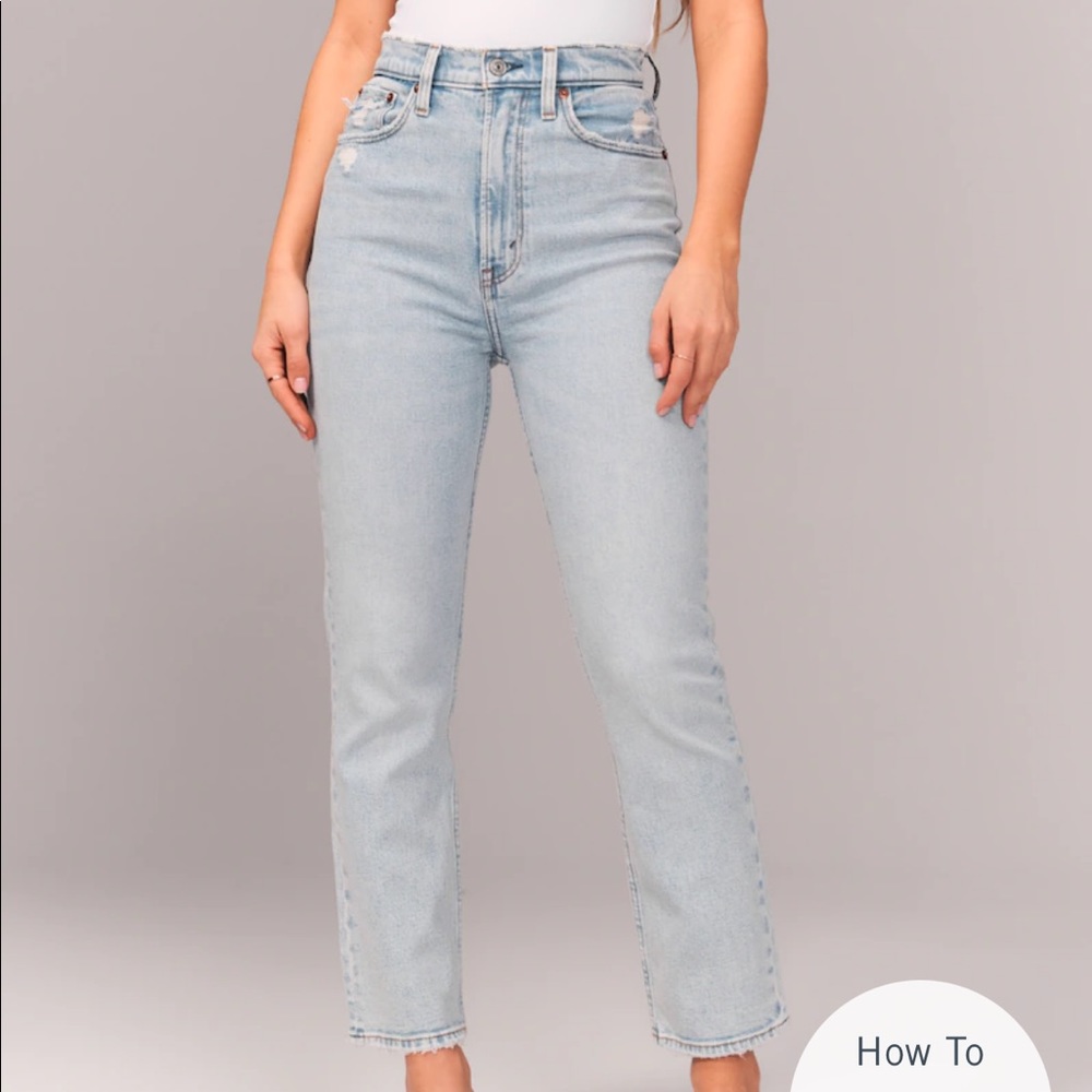 Abercrombie Ultra High Rise Ankle Straight Jeans